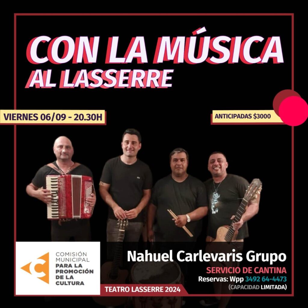 Nahuel Carlevaris banda en «Con la música al Lasserre»