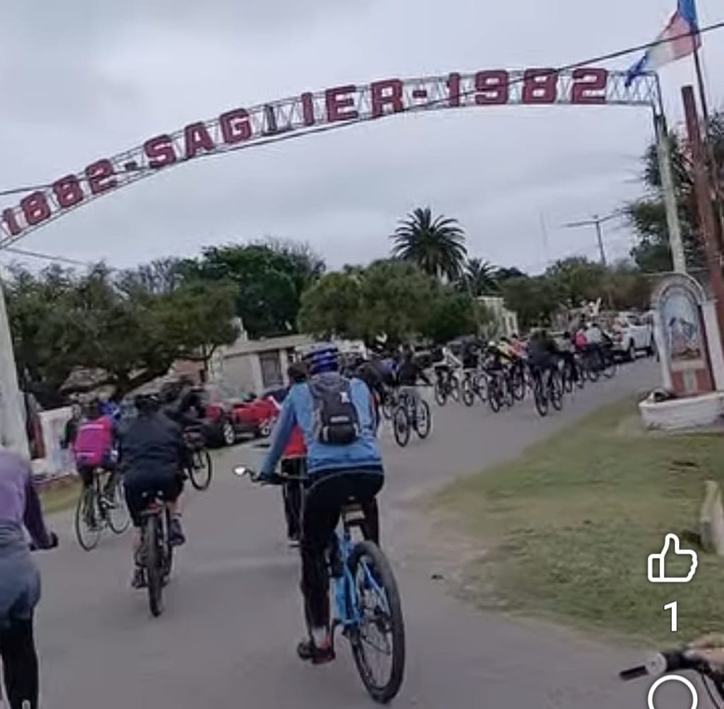 Peregrinaron en bicicleta al santuario de Saguier